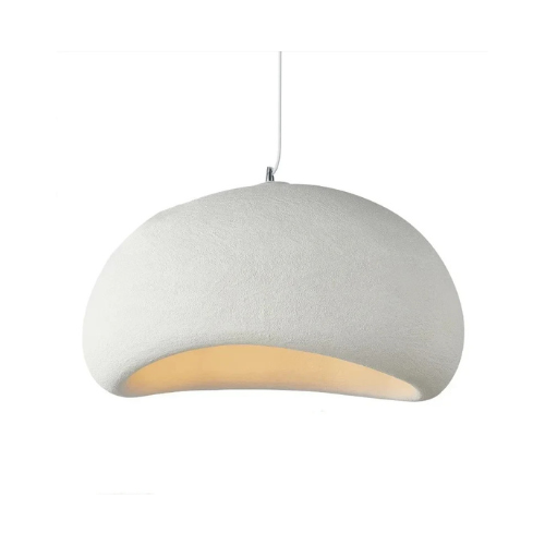 Lustre suspendu blanc moderne – Inspiration japonaise Wabi-Sabi